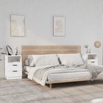 vidaXL Tables de chevet 2 Pièces Blanc Bois d'ingénierie