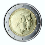 2 euros commémorative Pays-Bas 2014 - Double portrait.