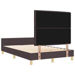 vidaXL Cadre de lit avec tête de lit Marron foncé 140 x 190 cm tissu