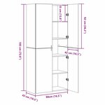 vidaXL Buffet haut en chêne artisanal 40x42 5x185 cm en bois d'ingénierie
