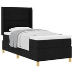 vidaXL Lit à ressorts avec matelas Noir 90 x 190 cm tissu
