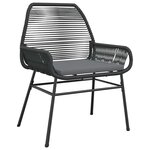vidaXL Ensemble à manger de jardin et coussins 5 Pièces noir rotin verre