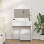 vidaXL Table de vanité avec lumières LED - Blanc  78 5 x 41 x 135 cm