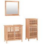 vidaXL Ensemble de meubles de salle de bain 3 Pièces Bois massif de noyer