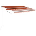 vidaXL Auvent manuel rétractable avec LED 3 5x2 5 m Orange et marron