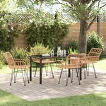 vidaXL Ensemble de Dîner de Jardin 5 Pièces en Poly Rattan Marron