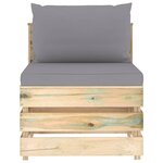 Vidaxl salon de jardin 6 pièces avec coussins bois imprégné de vert