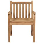 vidaXL Chaises de jardin lot de 4 et coussins beige bois teck solide