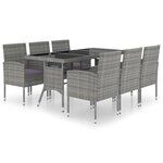 vidaXL Ensemble à Manger de jardin 7Pièces Résine tressée Anthracite gris