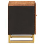 vidaXL Table de chevet marron et noir bois de manguier solide