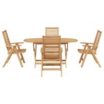 vidaXL Ensemble de salle à manger pour jardin 5 Pièces Marron