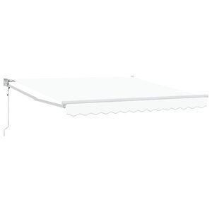 vidaXL Auvent Rétractable Blanc 350 x 250 cm Polyester et Aluminium
