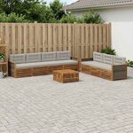 vidaXL Ensemble de canapés d'extérieur 8 Pièces Naturel et gris clair