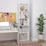 vidaXL Bibliothèque/Séparateur de pièce Blanc brillant Bois ingénierie