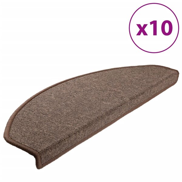 vidaXL Tapis d'escalier 10 Pièces 65x24x4 cm Marron café