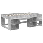 vidaXL Cadre de lit pour enfants avec rangement Gris béton 80 x 200 cm