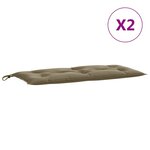 vidaXL Coussins de banc de jardin lot de 2 taupe mélangé tissu