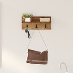 vidaXL Porte-manteau mural avec étagère Montage mural Bois ancien 40 x 10.5 x 18 cm