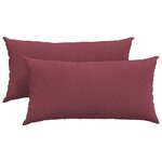vidaXL Coussins de canapé 2 Pièces Bordeaux 80 x 40 cm tissu