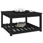 vidaXL Table de jardin noir 82 5x82 5x45 cm bois massif de pin