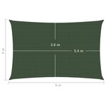 vidaXL Voile d'ombrage 160 g/m² Vert foncé 4x6 m PEHD