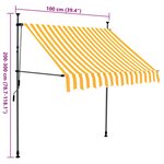 vidaXL Auvent manuel rétractable avec LED 100 cm Blanc et orange
