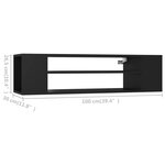 vidaXL Meuble TV suspendu Noir 100x30x26 5 cm Aggloméré