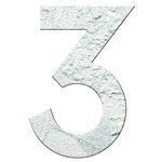 Numéro 3- Numéro adhésif pour boîtes aux lettres- Pierre véritable 50 mm  Albatre