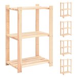 vidaXL Étagères de rangement à 3 niveaux 5 Pièces 60x38x90 cm Pin 150 kg