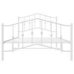 vidaXL Cadre de lit métal sans matelas et pied de lit blanc 100x200 cm
