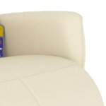 vidaXL Fauteuil inclinable de massage et repose-pieds crème similicuir
