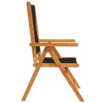vidaXL Chaises inclinables de jardin lot de 6 noir bois massif acacia