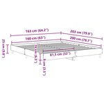 vidaXL Cadre de Lit Chêne Noir 160x200 cm Bois