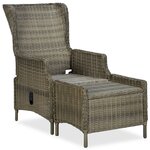 vidaXL Mobilier à dîner jardin 9 Pièces et coussins Résine tressée Marron