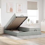 VidaXL Cadre de lit ottoman et matelas gris clair 180x200cm velours