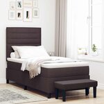 vidaXL Lit à ressorts avec matelas Marron foncé 90 x 200 cm tissu