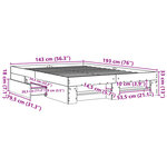 vidaXL Cadre de lit sans matelas chêne sonoma 140x190 cm