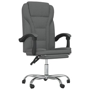Chaise fauteuil siège pivotante de inclinable de bureau informatique étude foncé tissu gris 02_0024243