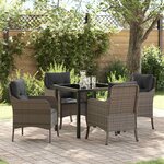 vidaXL Ensemble de salle à manger pour jardin 5 Pièces Gris Poly rotin