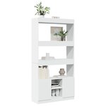 vidaXL Buffet haut blanc 92x33x180 cm bois d'ingénierie