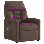 vidaXL Fauteuil inclinable de massage marron tissu microfibre