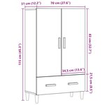 vidaXL Buffet haut vieux bois 70x31x115 cm bois d'ingénierie