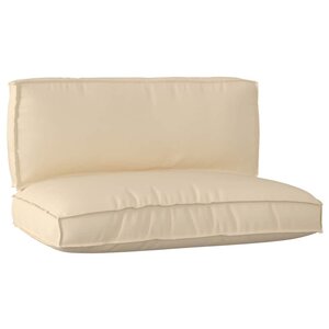 vidaXL Set de coussins de palette 2 Pièces Beige Tissu Oxford