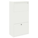vidaXL Boîte de dépôt de colis avec porte Blanc 44 x 22 x 82 cm Acier