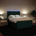 vidaXL Sommier à lattes de lit et matelas Vert foncé 140x190cm Velours