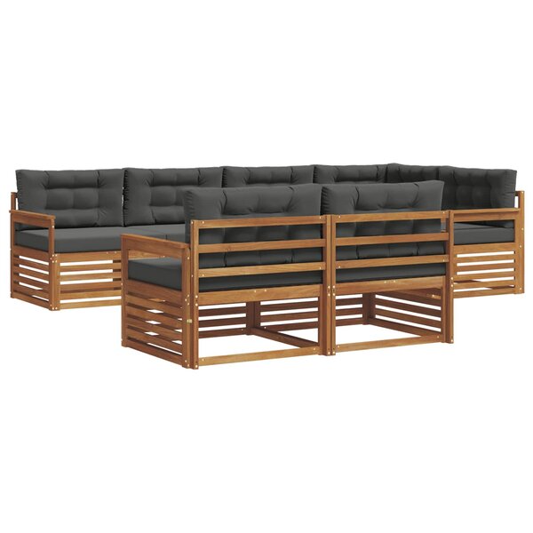 vidaXL Ensemble de canapés d'extérieur 7 Pièces Naturel et Anthracite