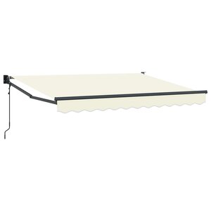 vidaXL Auvent rétractable Crème 3 5 x 2 m Polyester et métal
