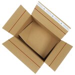 Caisse carton brune à hauteur variable et montage instantané avec fermeture adhésive 30 5x21 5x32 cm (lot de 25)