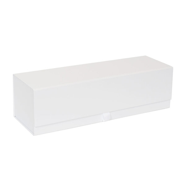 Boîte longue luxe blanc mat à fermeture aimantée 33 x 10 x 9.5 cm