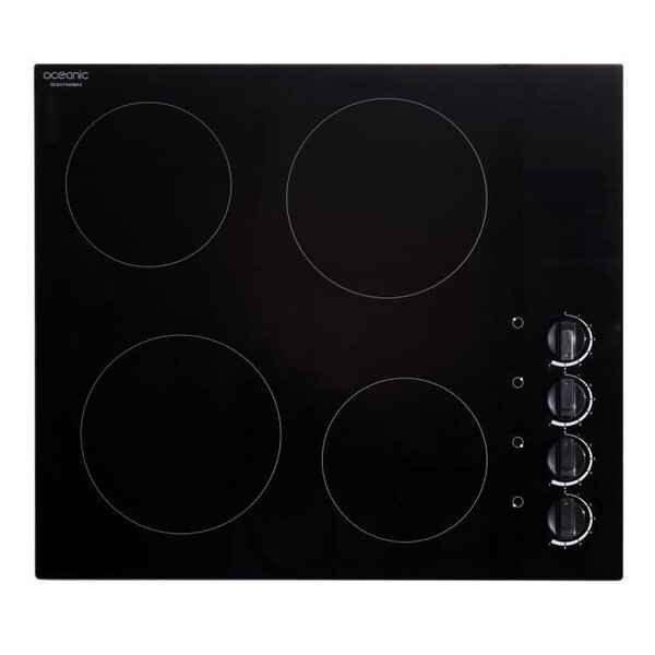 OCEANIC OCEATV4ZMA2 Table vitrocéramique-4 zones-6000W-L59xP52cm-Revetement verre-Noir